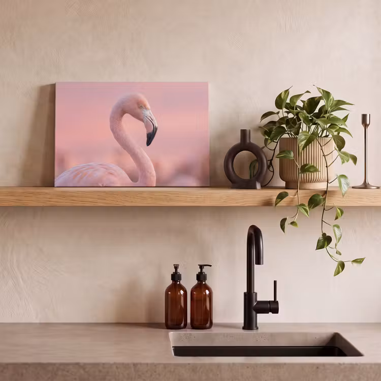 Flamingo - Portret - Roze canvas 2cm klein -sfeer3