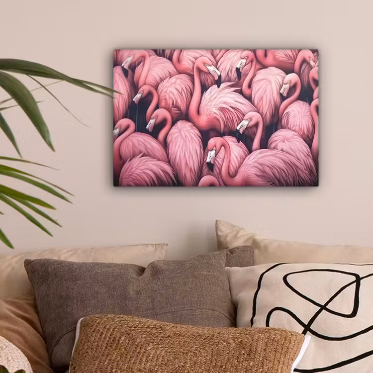 Flamingo - Roze - Dieren canvas 2cm klein -sfeer1