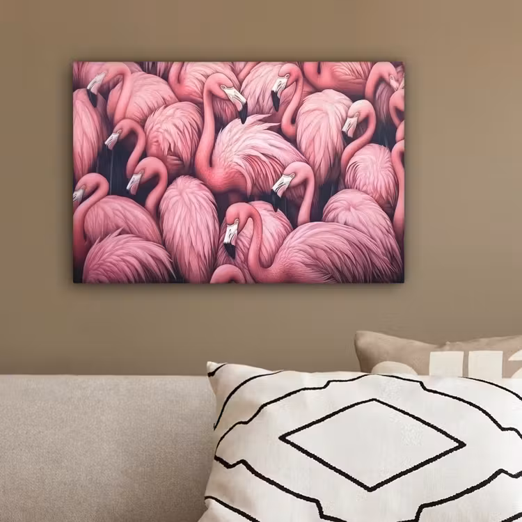 Flamingo - Roze - Dieren canvas 2cm klein -sfeer3