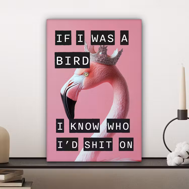 Flamingo - Roze - Vogel - Decoratie canvas 2cm klein -sfeer6