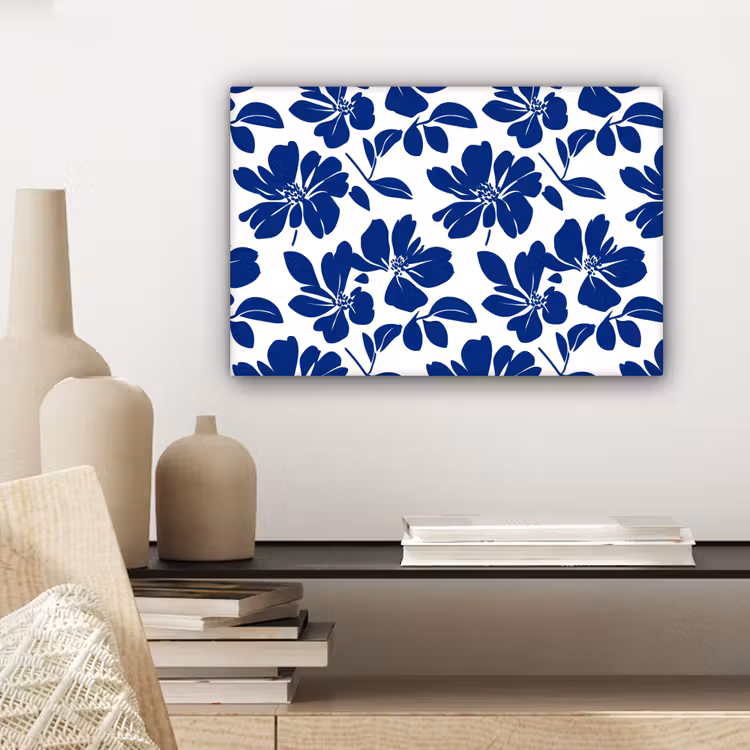Floraal - Modern - Blauw canvas 2cm klein 34 -sfeer6