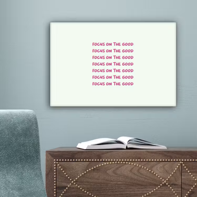 Focus on the good - Roze canvas 2cm klein -sfeer4