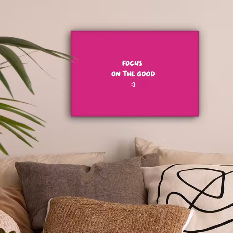 Focus - Smiley - Roze canvas 2cm klein -sfeer1
