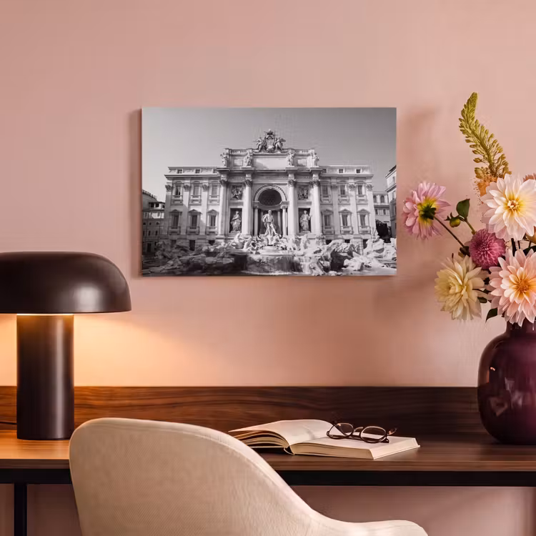 Fontein - Beelden - Architectuur - Zwart-wit canvas 2cm klein -sfeer4