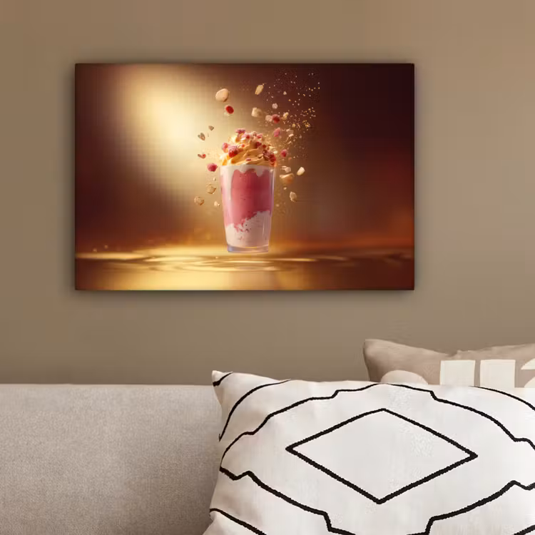 Framboos - Smoothie - Drinken - Roze canvas 2cm klein -sfeer3