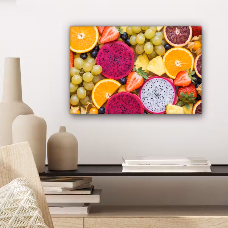 Fruit - Assortiment - Kleurrijk - Gezondheid canvas 2cm klein -sfeer6