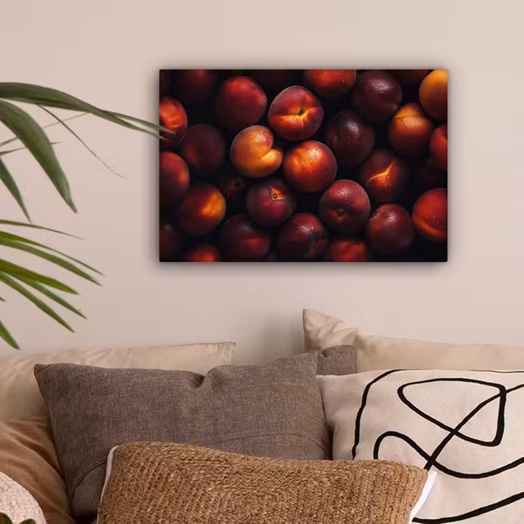 Fruit - Close up - Nectarines canvas 2cm klein -sfeer1