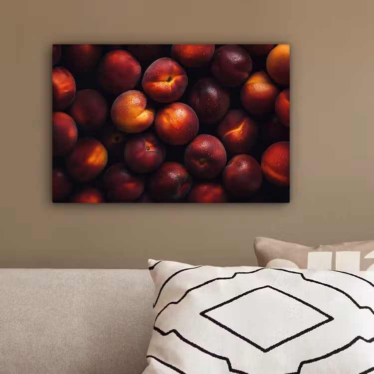 Fruit - Close up - Nectarines canvas 2cm klein -sfeer3