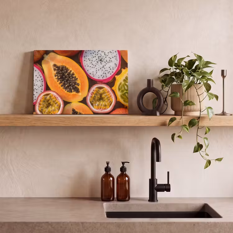 Fruit - Geopend - Tropisch - Eten - Kleurrijk canvas 2cm klein -sfeer3
