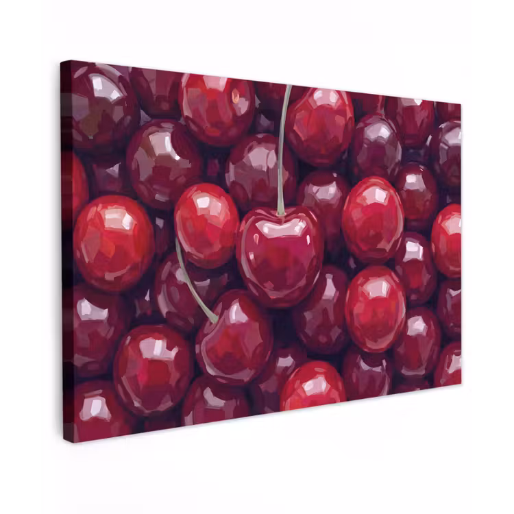 Fruit - Kersen - Eten - Modern - Rood canvas 2cm klein -z3d