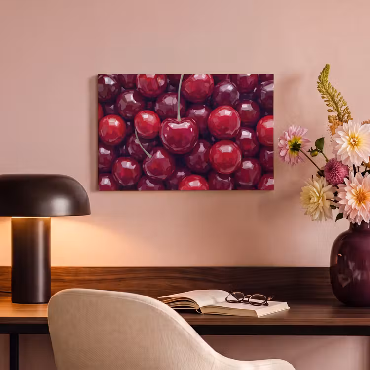 Fruit - Kersen - Eten - Modern - Rood canvas 2cm klein -sfeer4