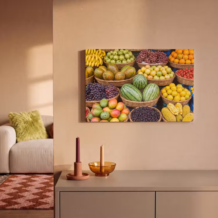 Canvas schilderij - Fruit - Markt - Kleurrijk - Fruit - Markt - Kleurrijk canvas 2cm klein