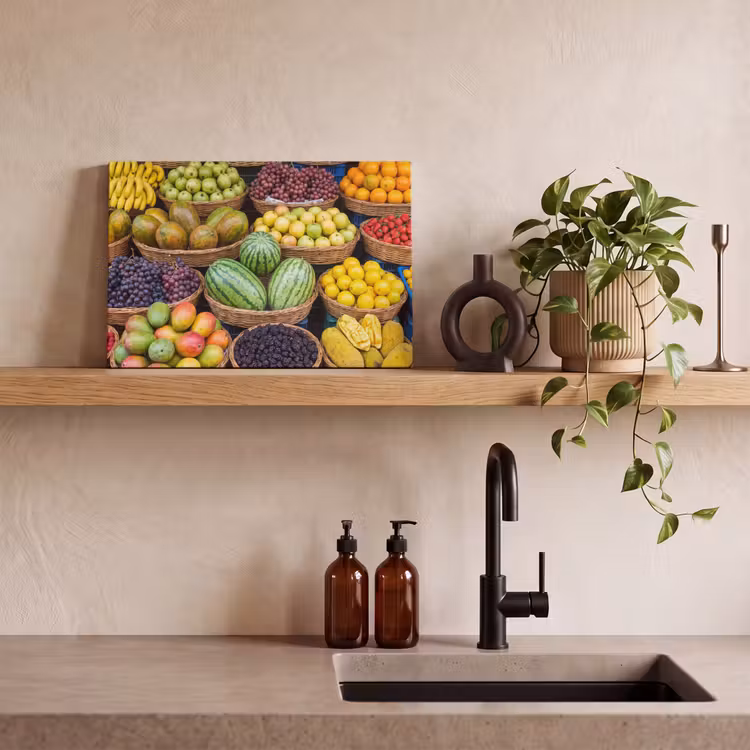 Canvas schilderij - Fruit - Markt - Kleurrijk - Fruit - Markt - Kleurrijk canvas 2cm klein