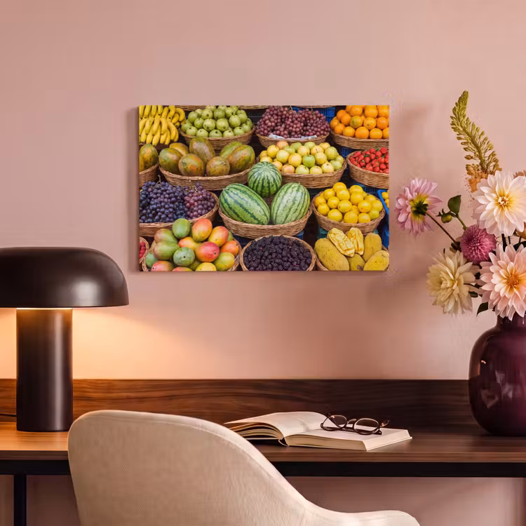 Canvas schilderij - Fruit - Markt - Kleurrijk - Fruit - Markt - Kleurrijk canvas 2cm klein