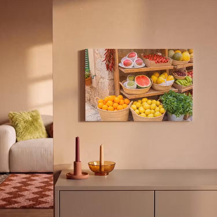Canvas schilderij - Fruit - Markt - Vers - Fruit - Markt - Vers canvas 2cm klein
