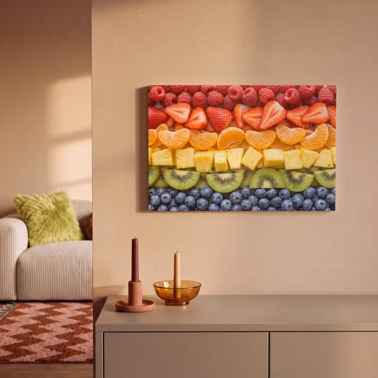 Fruit - Regenboog - Gezond - Kleurrijk canvas 2cm klein -sfeer1