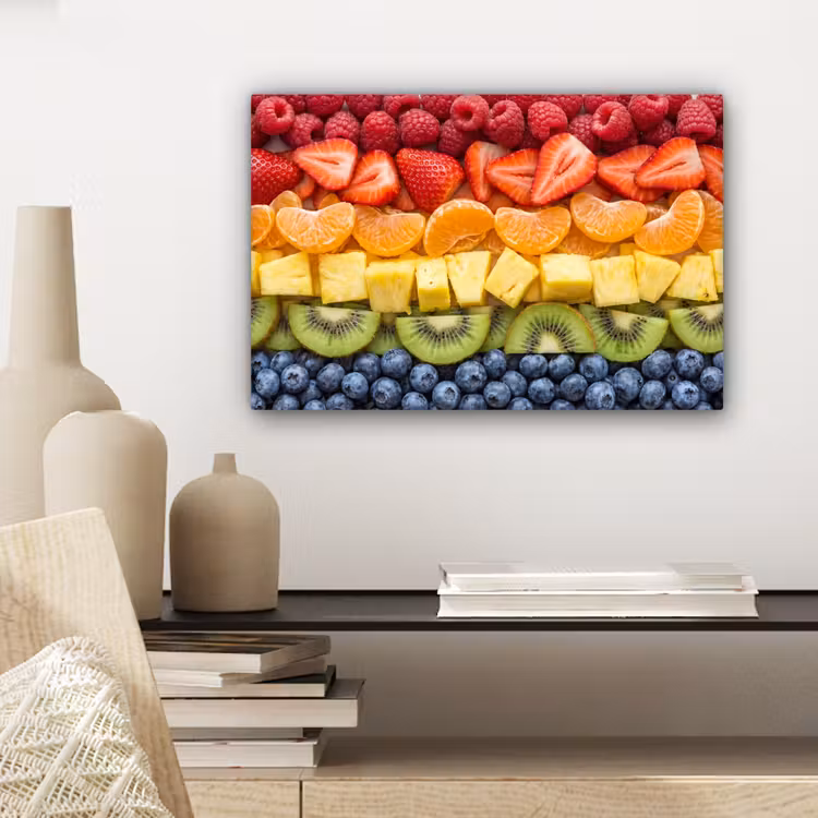 Fruit - Regenboog - Gezond - Kleurrijk canvas 2cm klein -sfeer6
