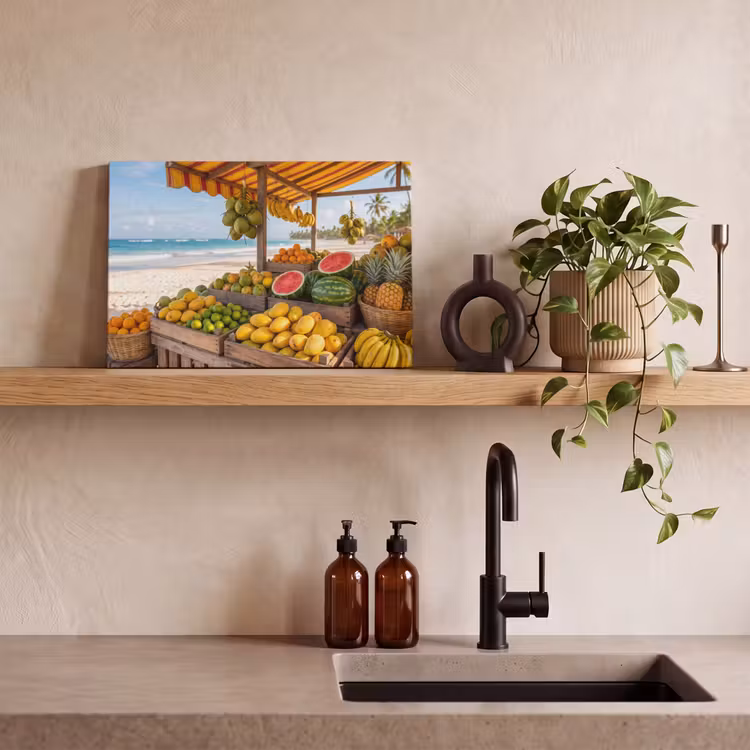 Canvas schilderij - Fruit - Strand - Tropisch - Fruit - Strand - Tropisch canvas 2cm klein