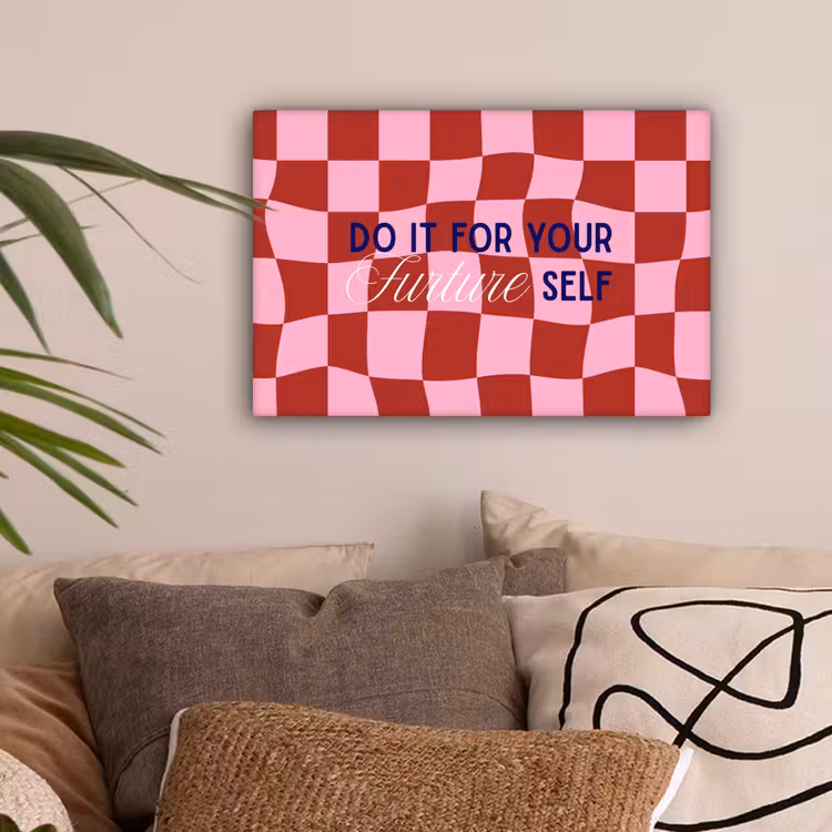 Furture - Geblokt - Rood canvas 2cm klein -sfeer1
