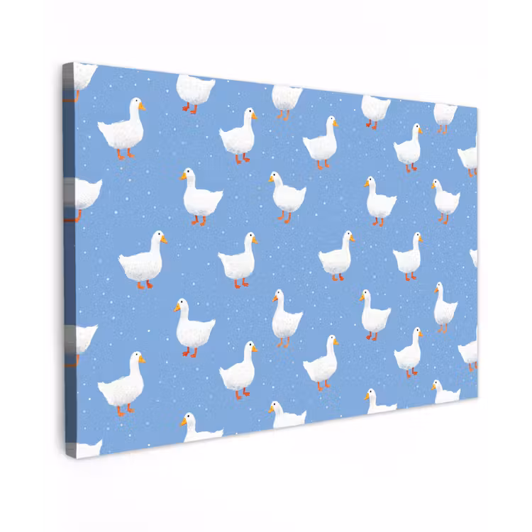Ganzen - Elegant - Blauw canvas 2cm klein 34 -z3d