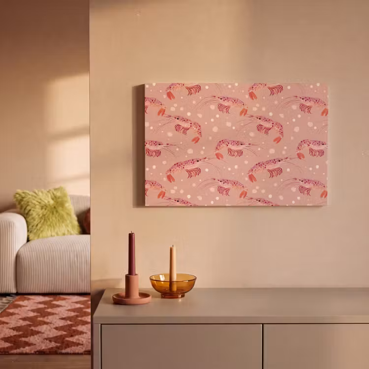 Garnalen - Stippen - Roze canvas 2cm klein 34 -sfeer1