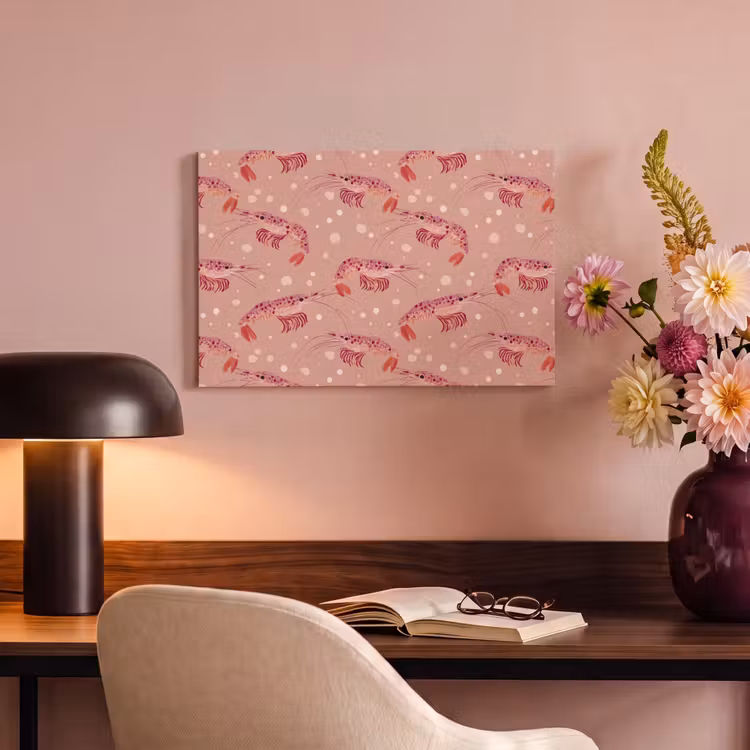 Garnalen - Stippen - Roze canvas 2cm klein 34 -sfeer4