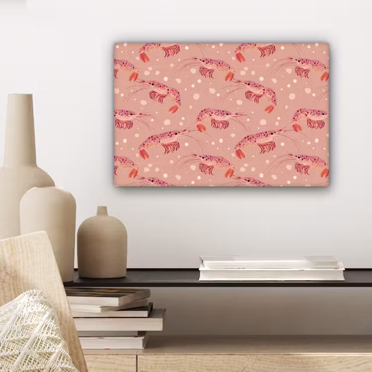 Garnalen - Stippen - Roze canvas 2cm klein 34 -sfeer6