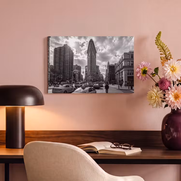 Gebouw - Hoogbouw - Stad - Architectuur - Zwart-wit canvas 2cm klein -sfeer4