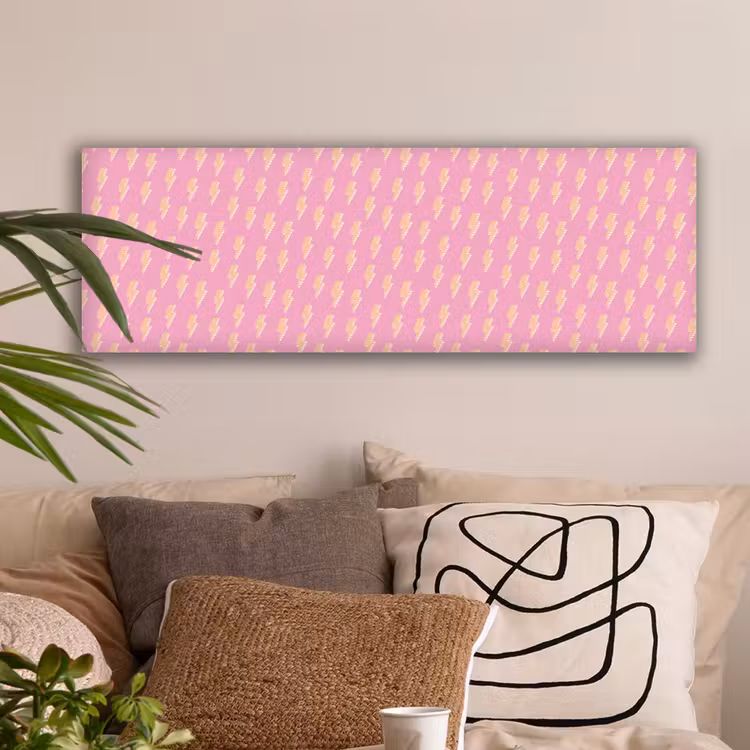 Geel - Bliksem - Roze canvas 2cm klein 828 -sfeer1
