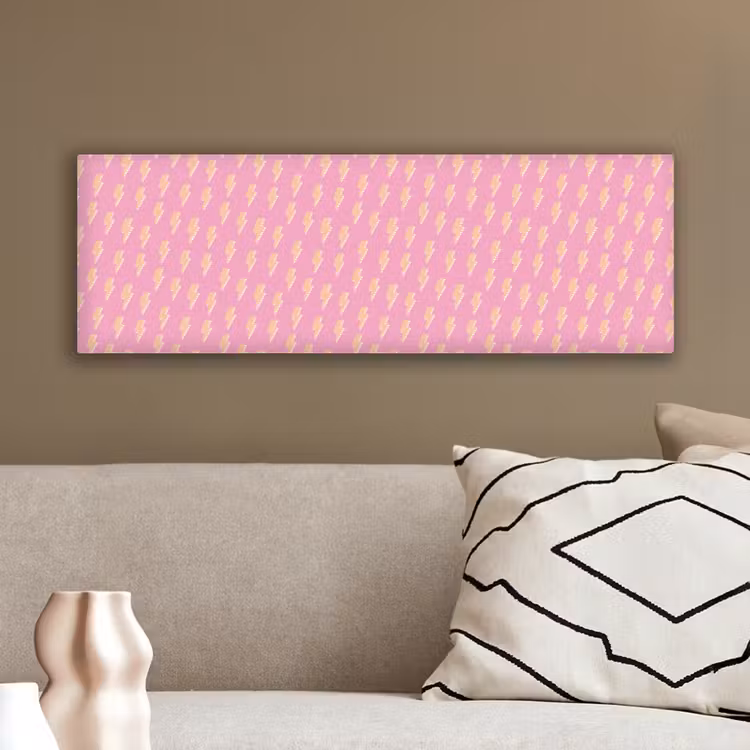 Geel - Bliksem - Roze canvas 2cm klein 828 -sfeer3