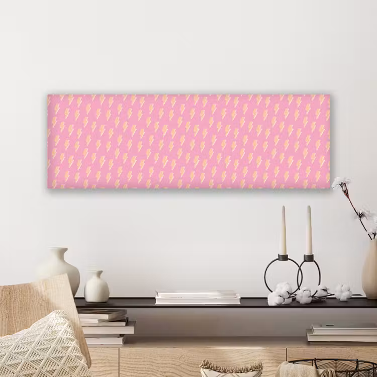 Geel - Bliksem - Roze canvas 2cm klein 828 -sfeer6