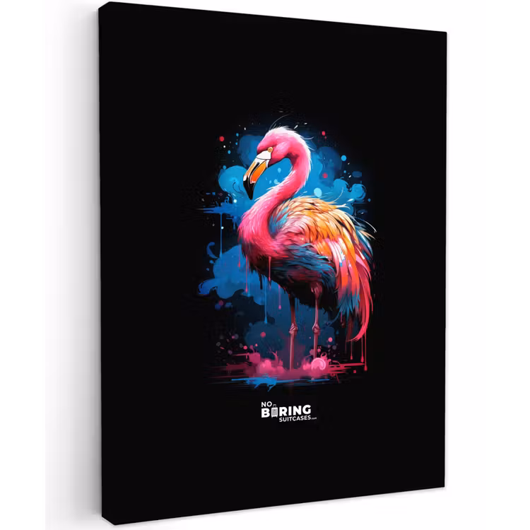Gekleurde flamingo voor een verfexplosie canvas 2cm klein -z3d
