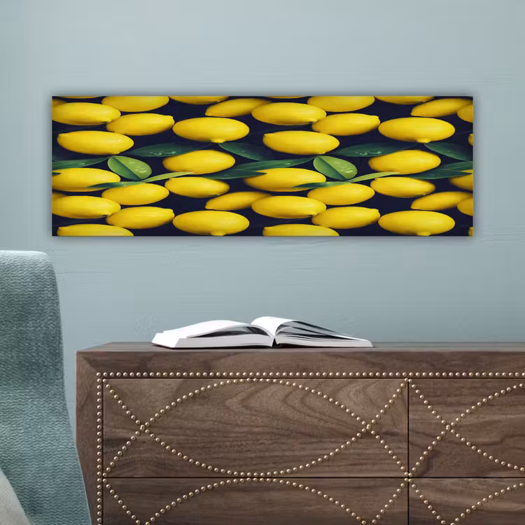 Gele - Citroenen - Druppels - Fruit canvas 2cm klein 828 -sfeer4