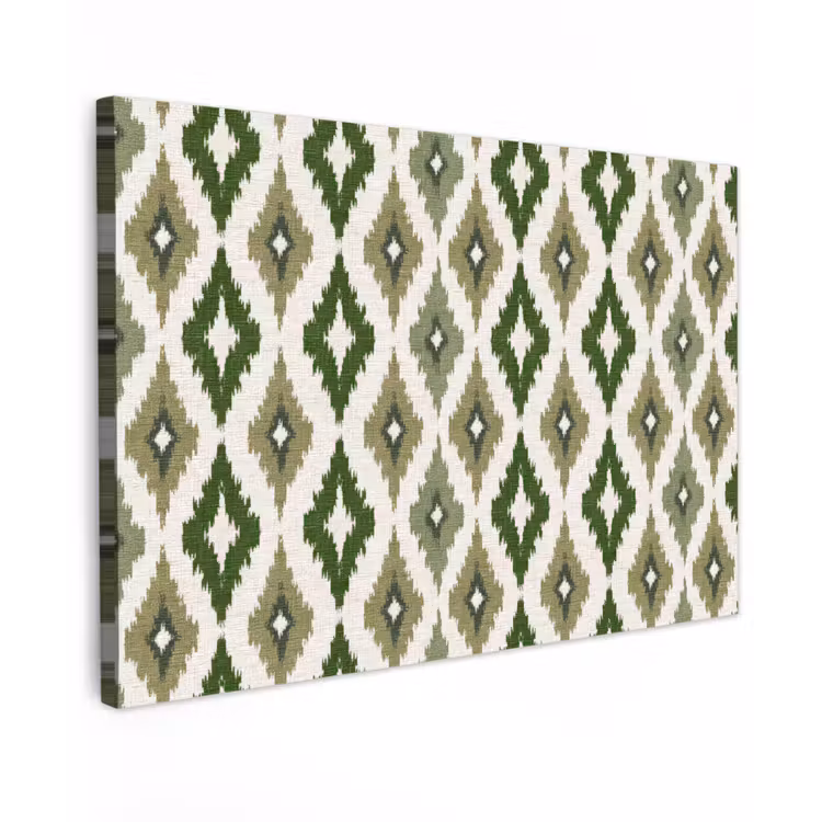 Geografisch - Ruitmotief - Groen canvas 2cm klein 34 -z3d