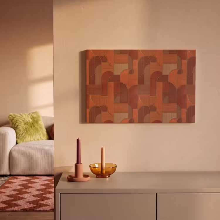 Geometrisch - Abstract - Textuur - Bruin canvas 2cm klein 34 -sfeer1