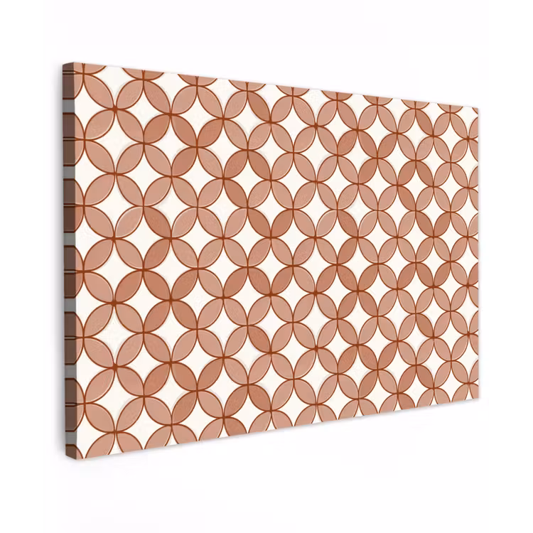 Geometrisch - Cirkels - Modern - Terracotta canvas 2cm klein 34 -z3d