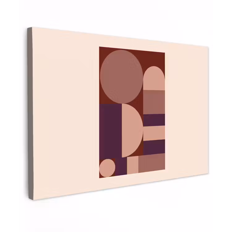 Geometrisch - Cirkels - Rood canvas 2cm klein -z3d