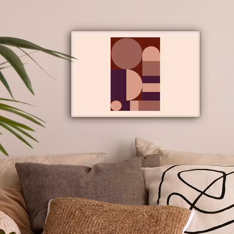 Geometrisch - Cirkels - Rood canvas 2cm klein -sfeer1