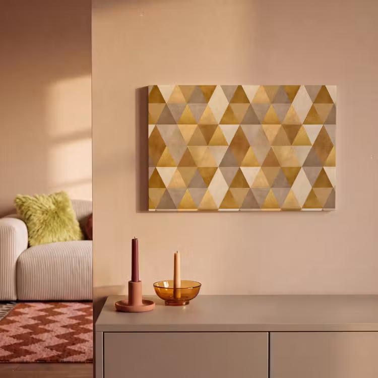 Geometrisch - Driehoek - Goud canvas 2cm klein 34 -sfeer1