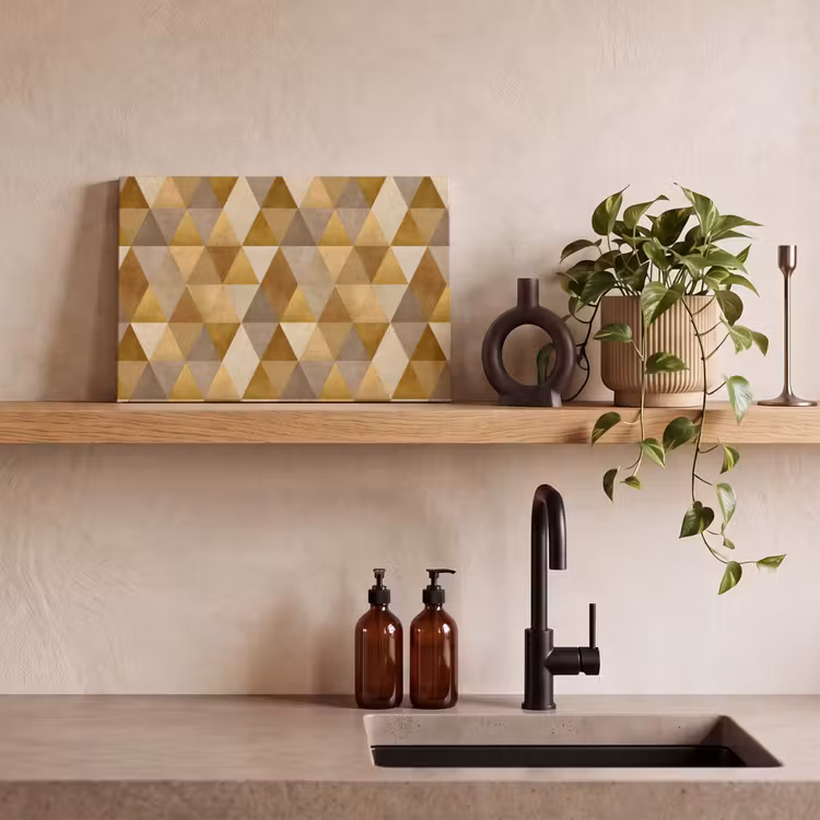 Geometrisch - Driehoek - Goud canvas 2cm klein 34 -sfeer3