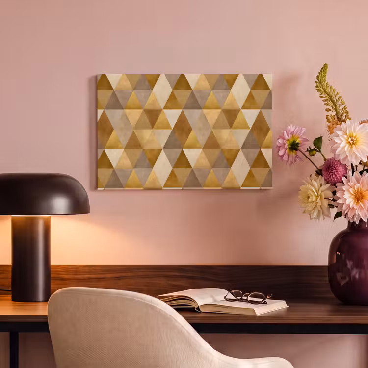 Geometrisch - Driehoek - Goud canvas 2cm klein 34 -sfeer4