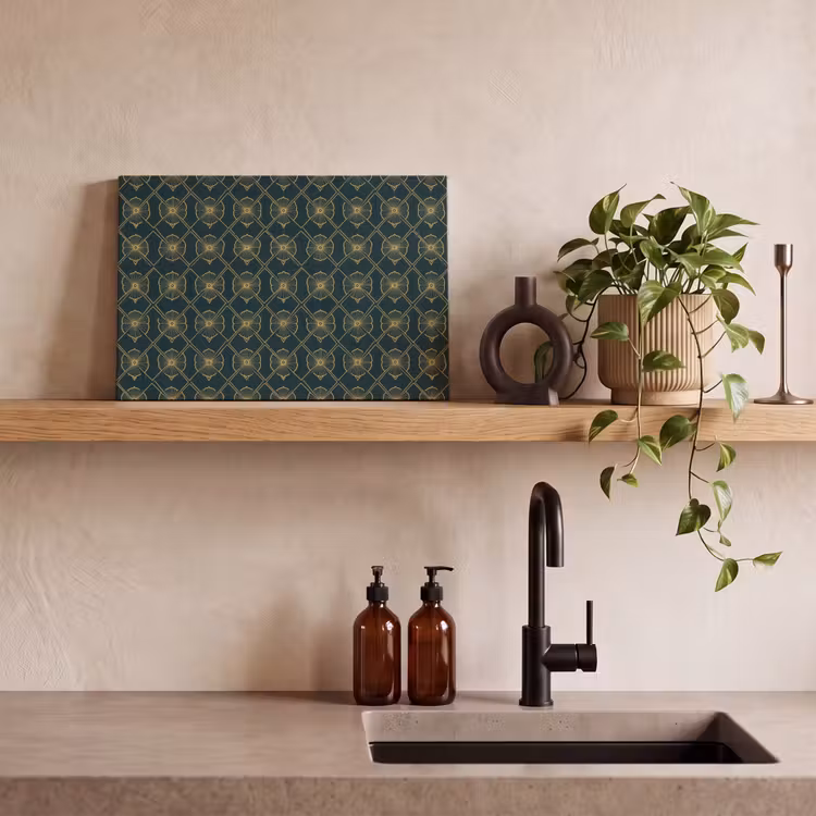 Geometrisch - Elegant - Groen canvas 2cm klein 34 -sfeer3