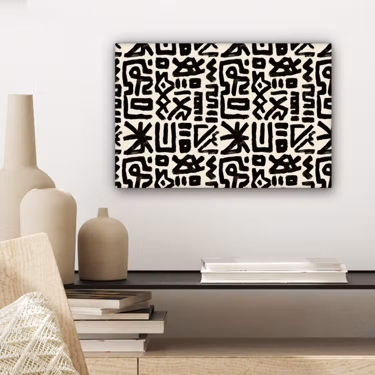 Geometrisch - Figuren - Zwart canvas 2cm klein 34 -sfeer6