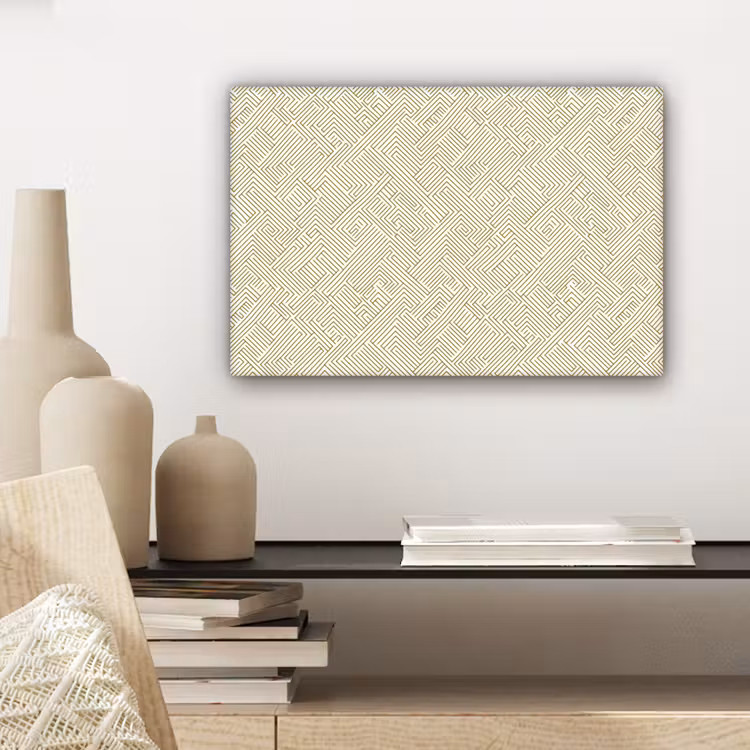 Geometrisch - Lijnen - Groen canvas 2cm klein 34 -sfeer6