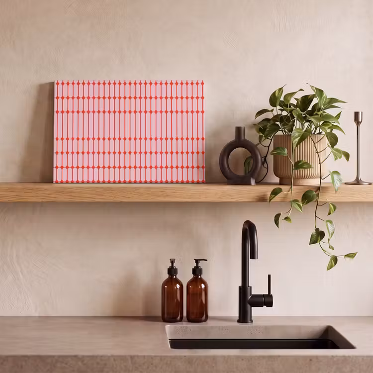 Geometrisch - Minimalistisch - Rood - Roze canvas 2cm klein 34 -sfeer3