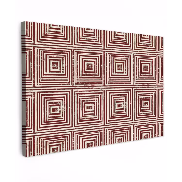 Geometrisch - Patroon - Rood canvas 2cm klein 34 -z3d