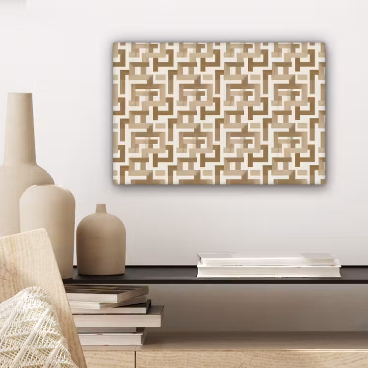 Geometrisch - Retro - Bruin canvas 2cm klein 34 -sfeer6
