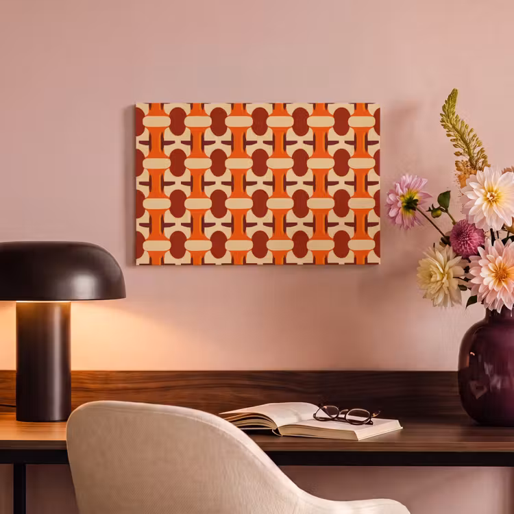 Geometrisch - Retro - Oranje canvas 2cm klein 34 -sfeer4