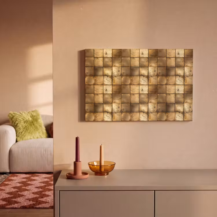 Geometrisch - Tegels - Goud canvas 2cm klein 34 -sfeer1