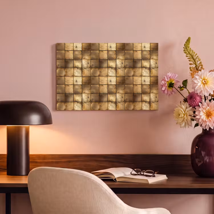Geometrisch - Tegels - Goud canvas 2cm klein 34 -sfeer4